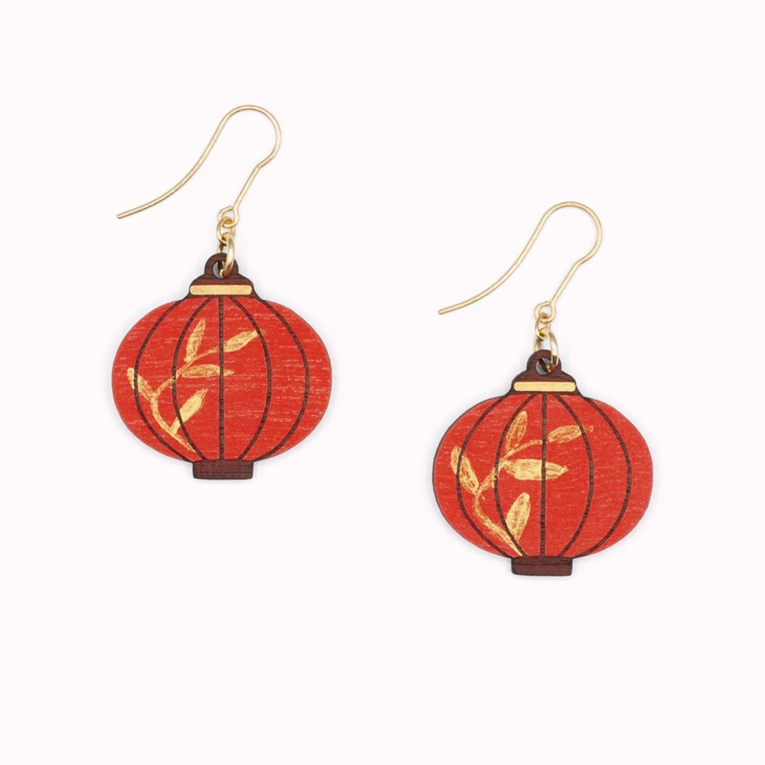 Oriental Lantern Earrings | Front | Hand Finished in Barcelona from Materia Rica