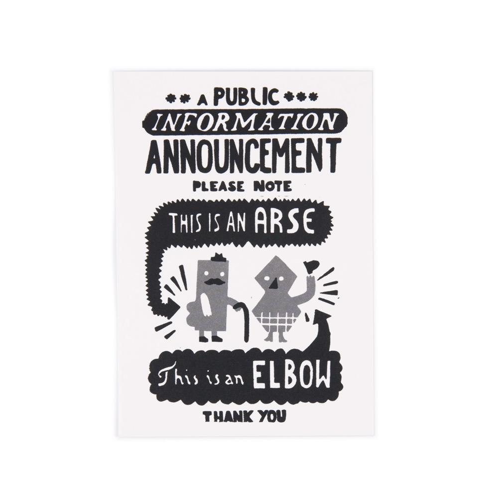 'Public Announcement' Postcard