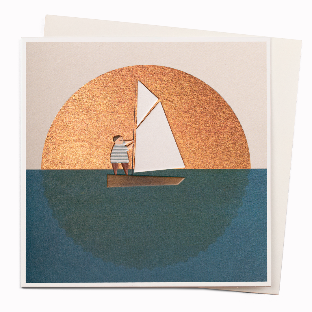 Sailor is a gorgeous contemporary art greeting card featuring illustration by Madrid based artist, Blanca Gomez