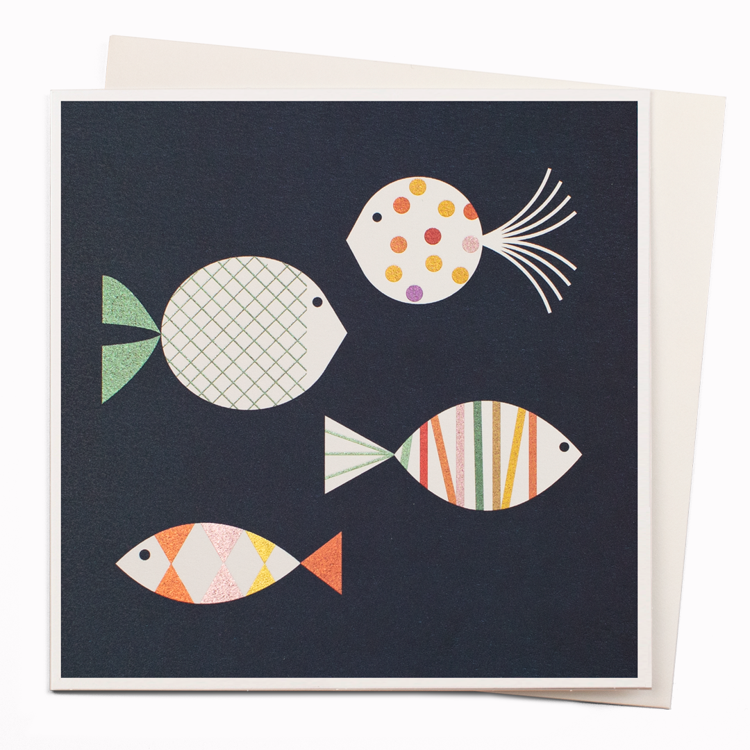 Fish is a gorgeous contemporary art greeting card featuring illustration by Madrid based artist, Blanca Gomez