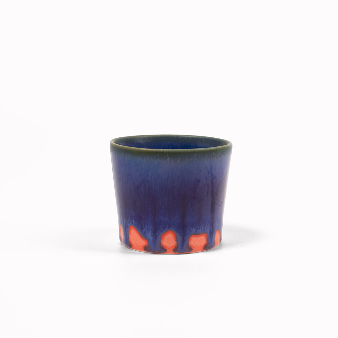 Hand Glazed Cup | Blue+Red
