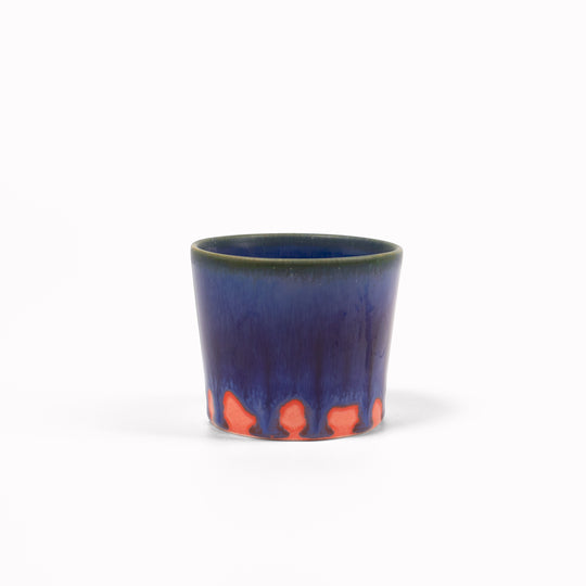 Hand Glazed Cup | Blue+Red