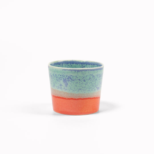 Hand Glazed Cup | Turquoise+Red