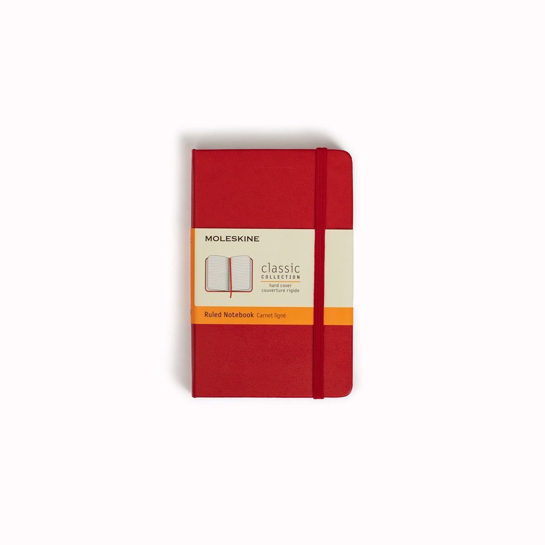 Red Ruled Hard Cover Classic Notebook by Moleskine