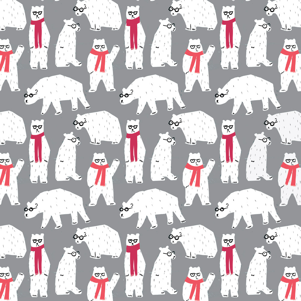 'Polar Pals Silver' Christmas Gift Wrap