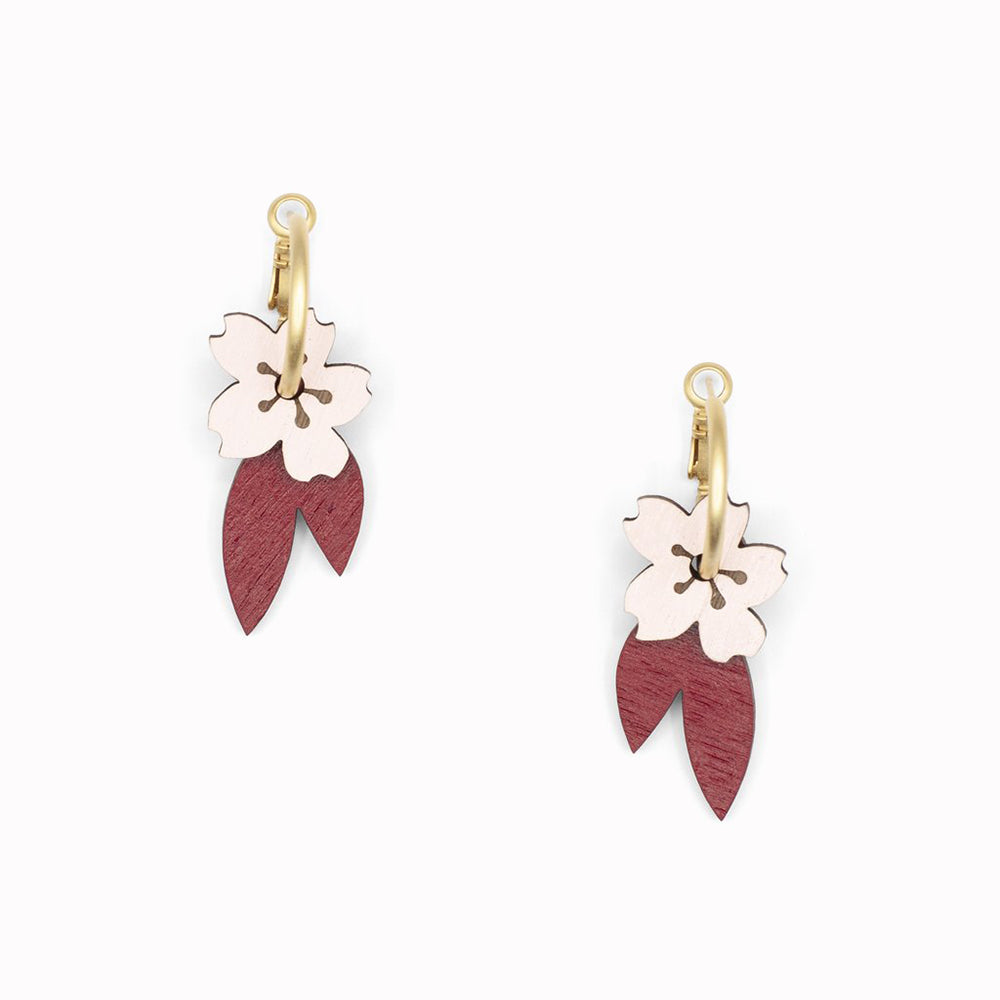 Pretty Cherry Blossom hoop earrings from Materia Rica's Flower Fields collection.