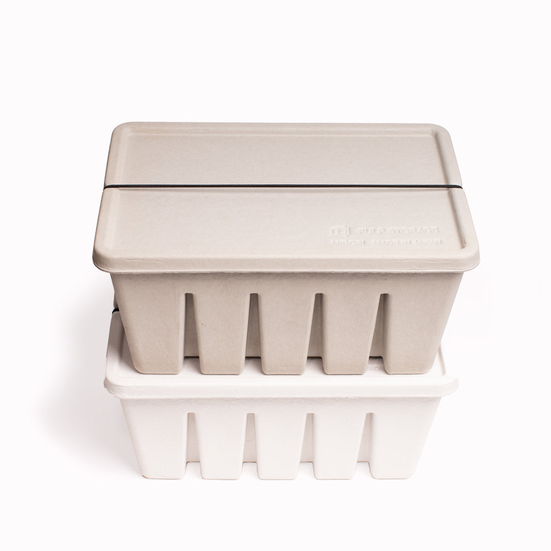 Pulp Storage Box - Large in White and Grey from Midori