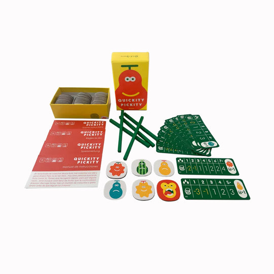 Quickity Pickity Box Contents by Oink Games Japan on white background