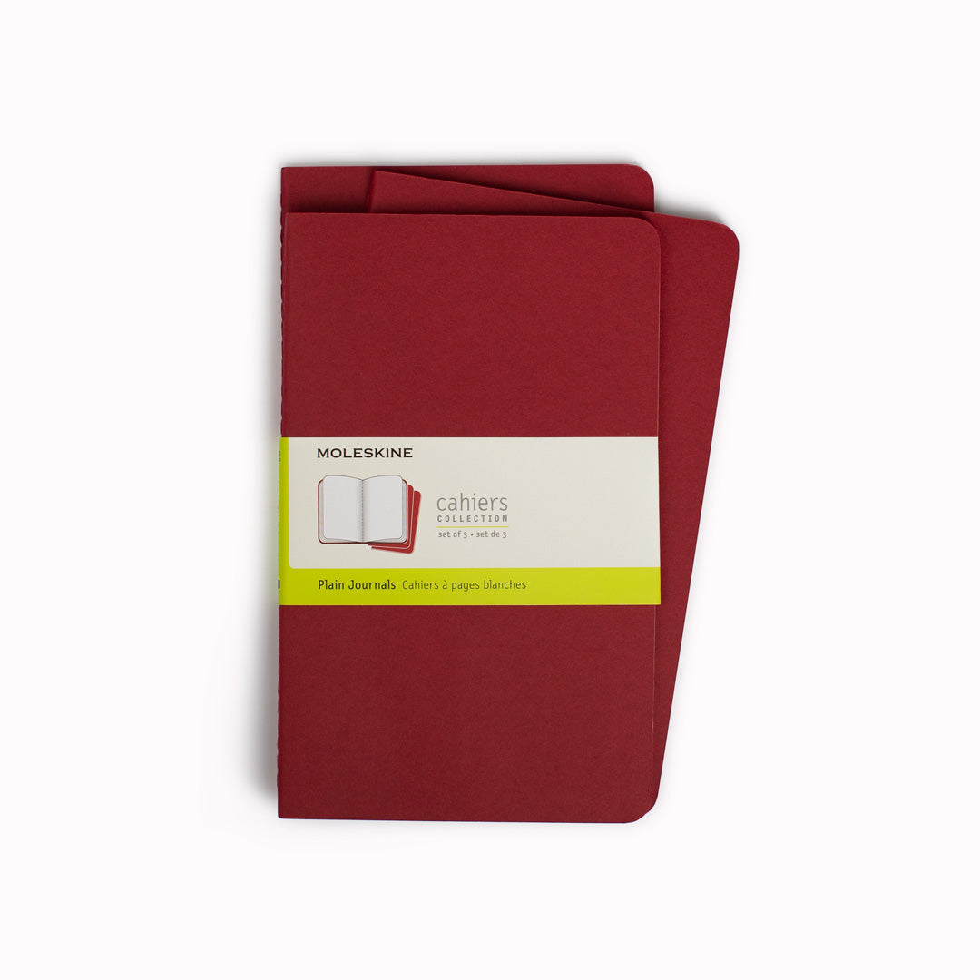 Cranberry Red Large | Plain Cahier Journal from Moleskine Set of Three