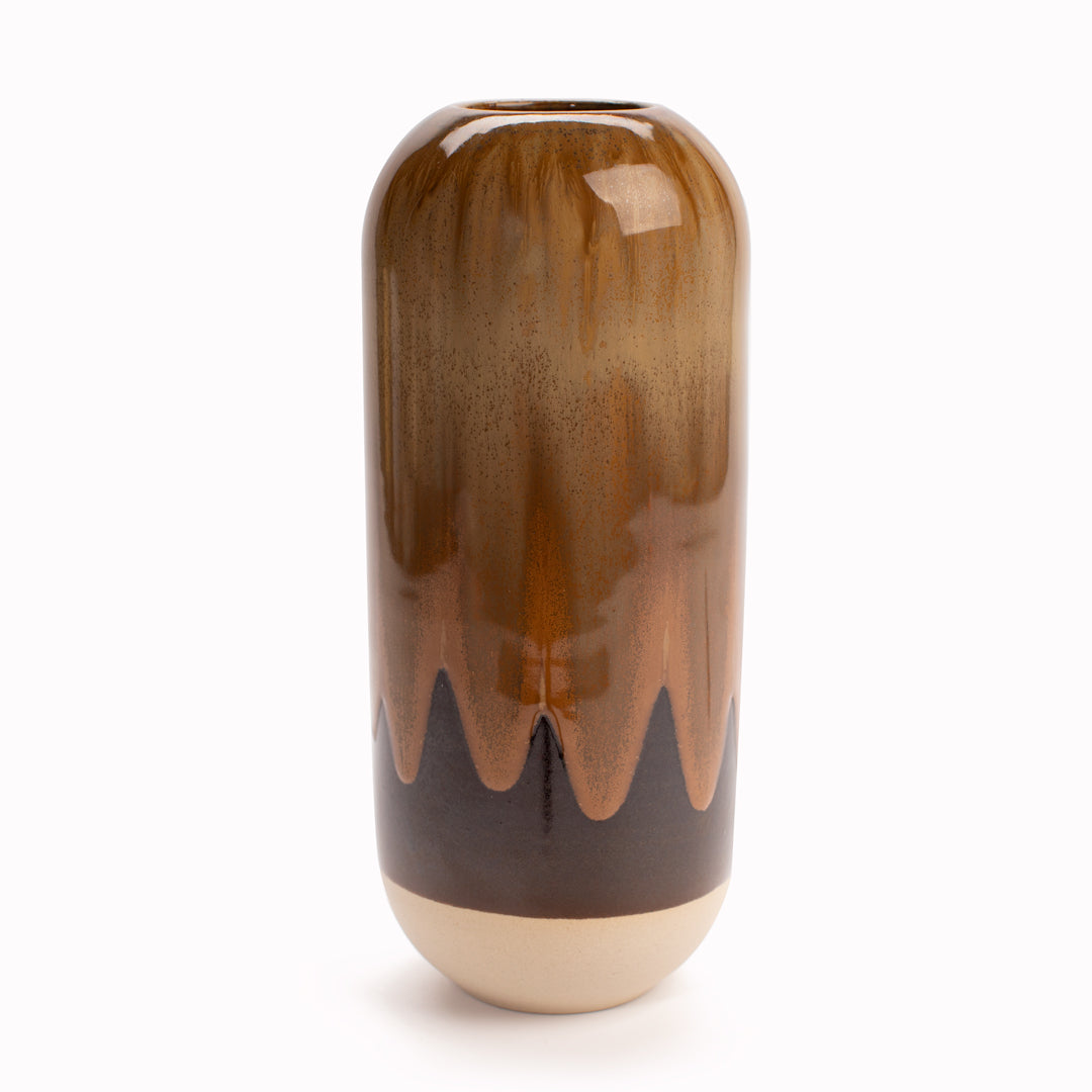 Yuki Hand-thrown Vase, Japanese inspired ceramics in a Root Beer Float brown glaze by Studio Arhoj