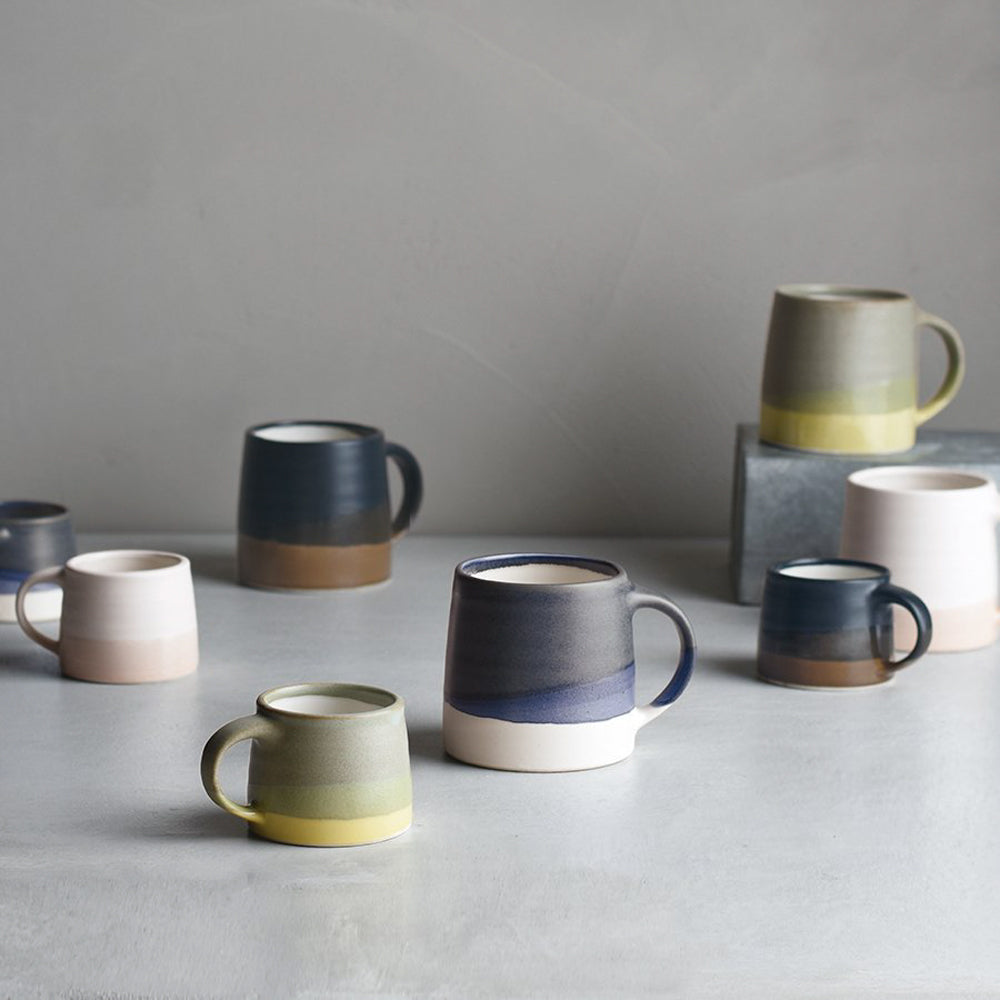 Collection of Slow Coffee Porcelain mugs from Kinto, as part of your slow coffee ritual. Enjoy a slow, relaxing passage of time and immerse in a deeper, richer, coffee time.