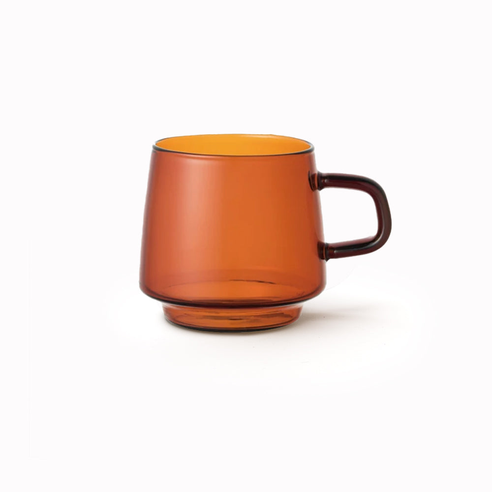 Graceful and nostalgic sepia toned glass mug from Kinto Japan, as part of their Sepia range.