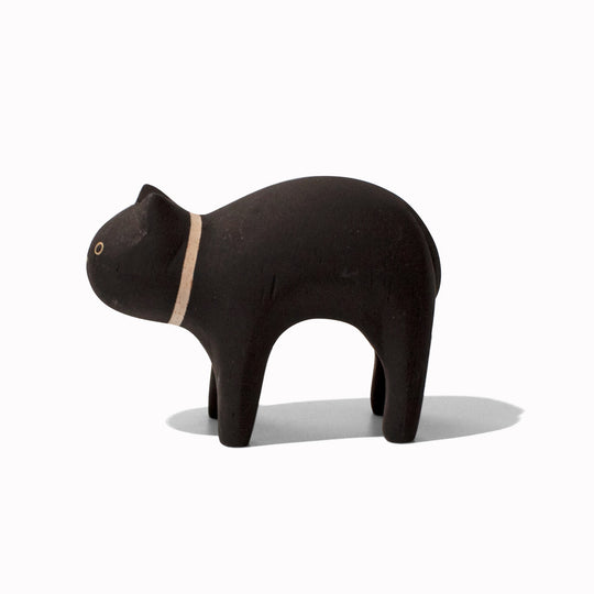Black Cat from side Wooden Handmade Animal from T-Labs - Uniquely Handcrafted in Indonesia
