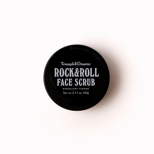 Award winning exfoliator with volcanic ash, Kaolin and green clay from Triumph and Disaster - Rock and Roll Face Scrub cleans out dirty pores and reveals the fresh layers of good skin underneath.