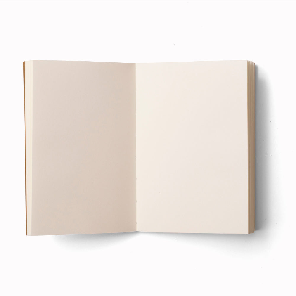 Small Dept. Sketchbook, filled with 120gm Off White writing paper from Munken in Sweden,  made with half-hardcover binding, it can be unfolded 180 degrees to help you write comfortably.