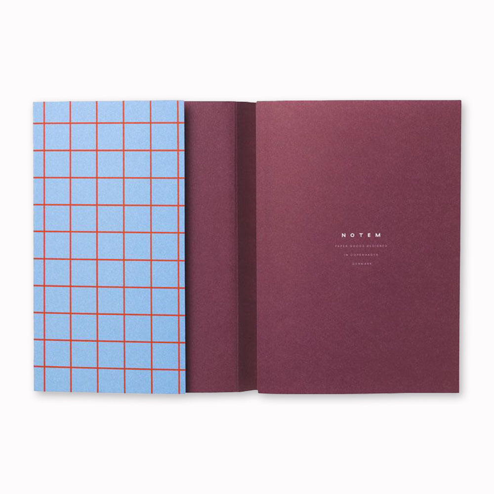 Inside spread of lined pages of Notem Uma Layflat Notebook, A stylish and functional notebook that helps you organize your thoughts and ideas.