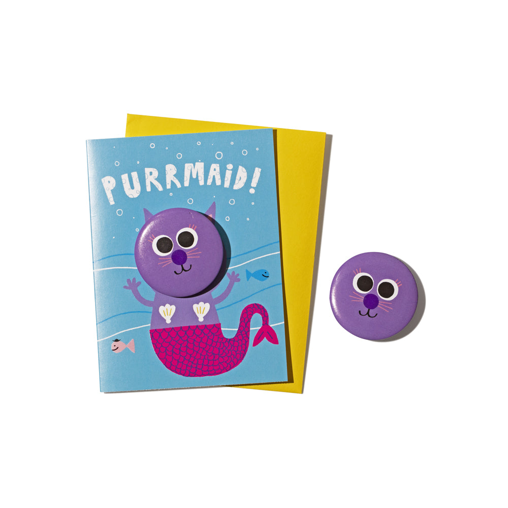 'Purrmaid' Badge Card