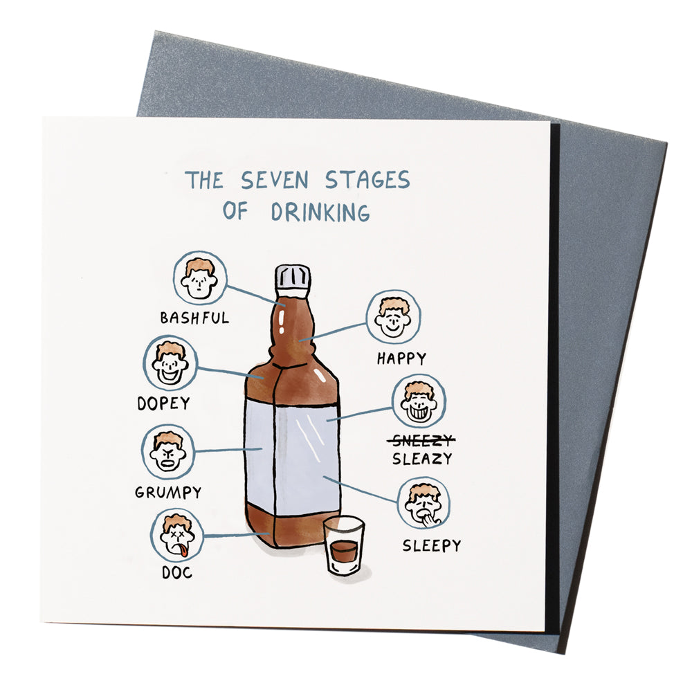 'The Seven Stages Of Drinking' Card
