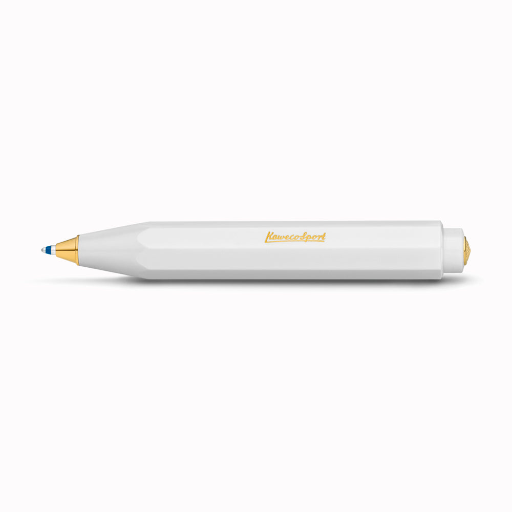 Classic Sport - White Ballpoint Pen Detail From Kaweco | Famed for their pocket-sized rollerballs and mechanical pencils, Kaweco have been designing and manufacturing precision writing implements since 1889.