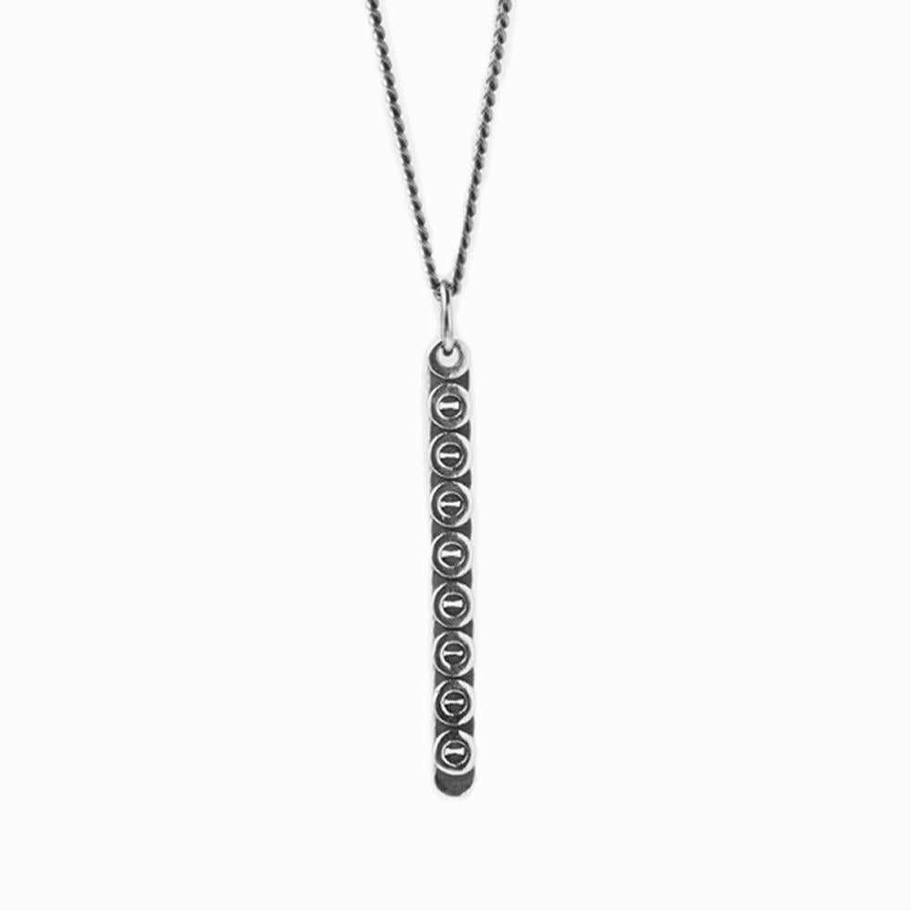 XY Lines Circ Line | Oxidised Silver Necklace