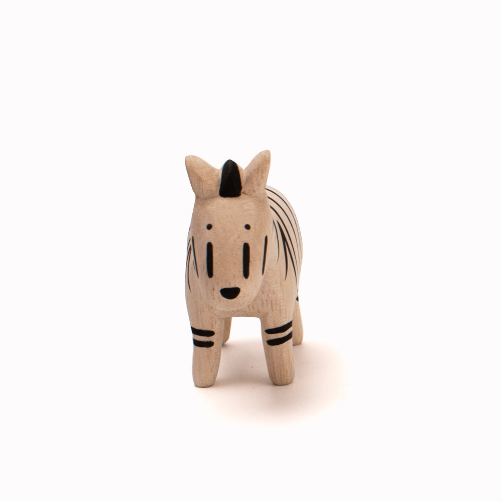 Zebra from the Front Wooden Handmade Animal from T-Labs - Uniquely Handcrafted in Indonesia