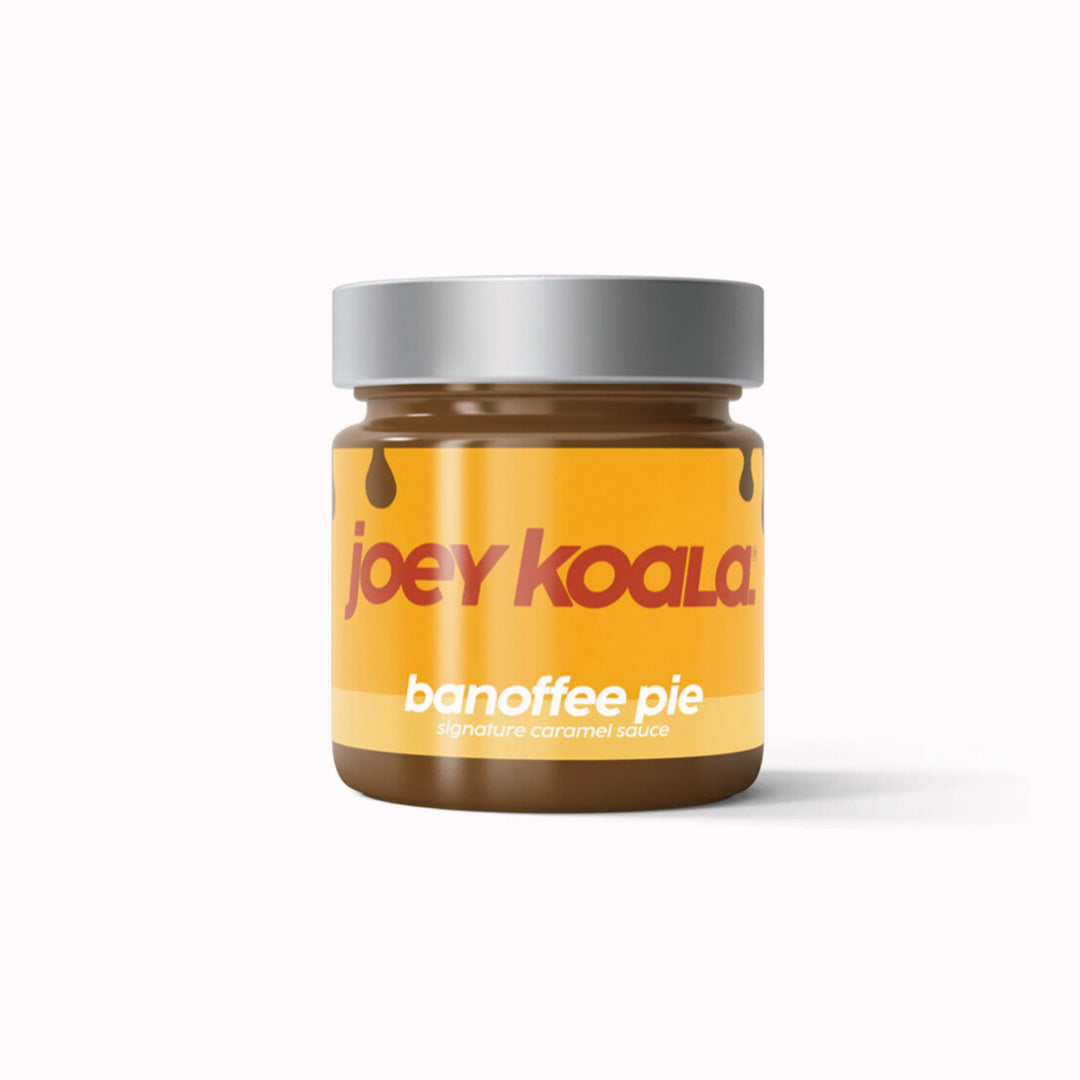 Banoffee Pie dessert sauce from Joey Koala is their latest delicious 'American dessert-inspired' sweet dessert embellishment. Made in the UK with all natural ingredients, British cream and real banana. Joey Koala's signature caramel sauce is hand blended with sweet banana and fresh cream so every bite explodes with flavour.