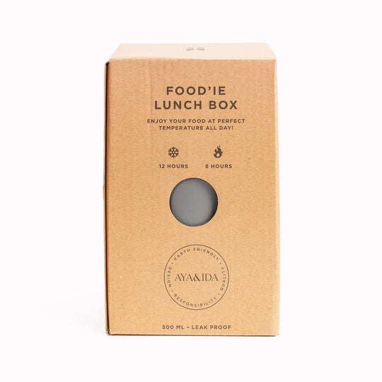 Dark Grey Food'ie Box | 500ml Insulated Food Flask from AYA&IDA. Perfect for when you are on the go, they can be used for your breakfast porridge, pasta dishes, wok dishes, soups, for yoghurt, for baby food or even for ice cubes.