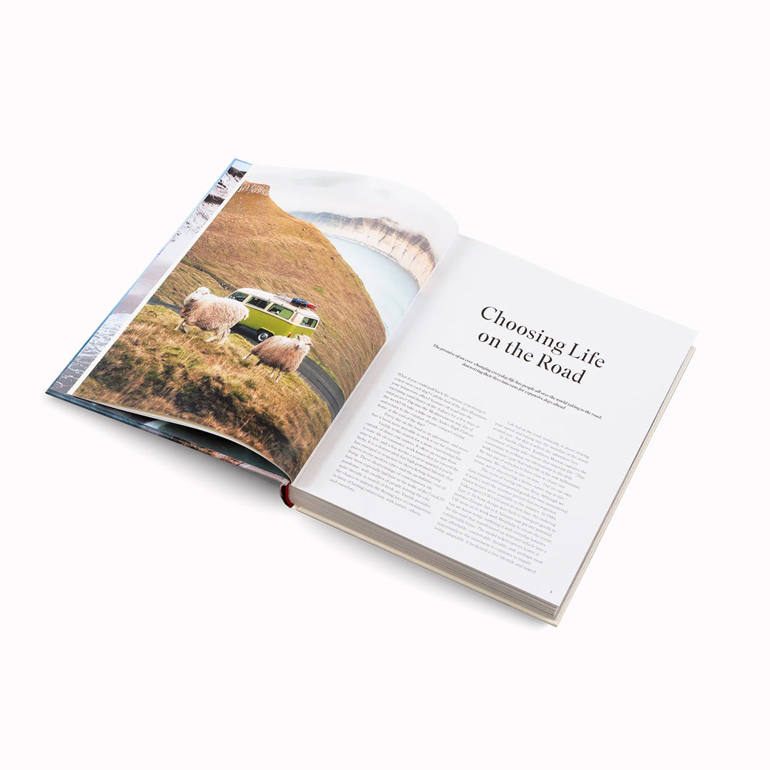 example spread from The Getaways from Gestalten, a compendium of the world’s most fascinating vans and four-wheeled homes shows that home really is where you park it. Let the creative fit-outs inspire your own van-venture, and join the journey with illustrated maps