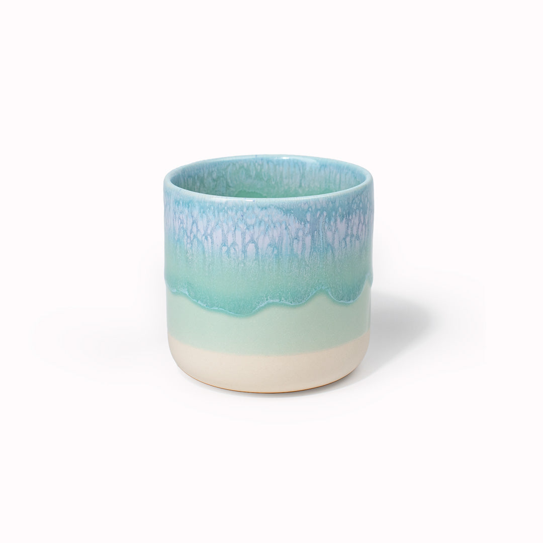 Danish/Japanese mix up with these thick glazed, hand-made ceramic beakers from Studio Arhoj. Can be used as a drinking vessel or small planter. Each piece is handmade in Denmark - meaning glaze colour and finish will never be exactly the same on any two items, but this is absolutely a part of their unique appeal.