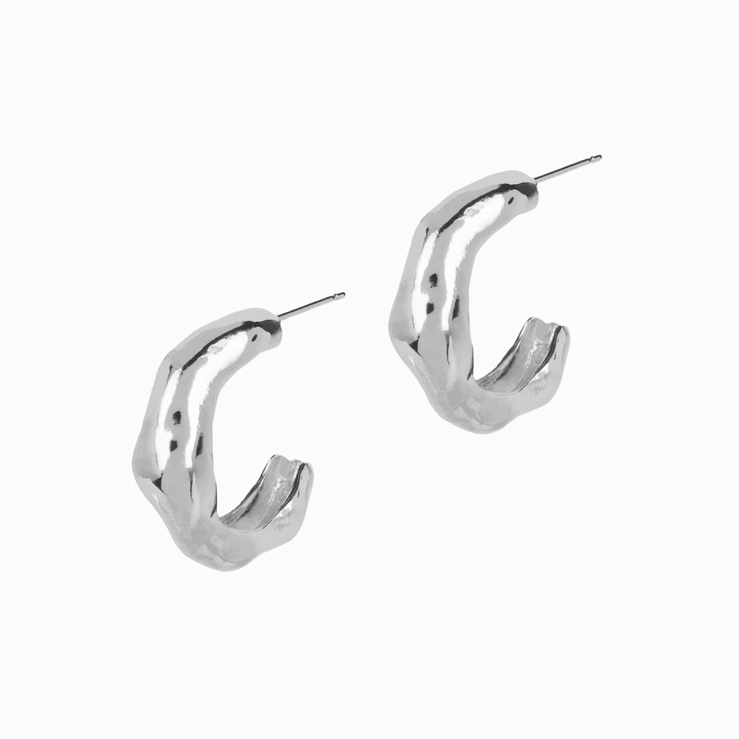 Rocha Sterling Silver Hoop Earrings by Matthew Calvin