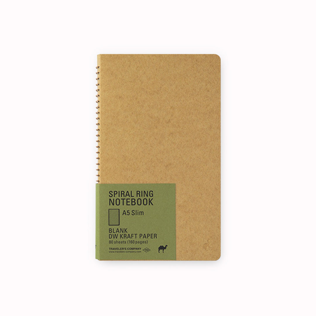 Beautifully spiral-bound japanese stationery notebook with kraft MD paper pages from Travellers Company by midori. Perfect for writing with a pen or pencil, whether as a journal, to-do list or to write stories!