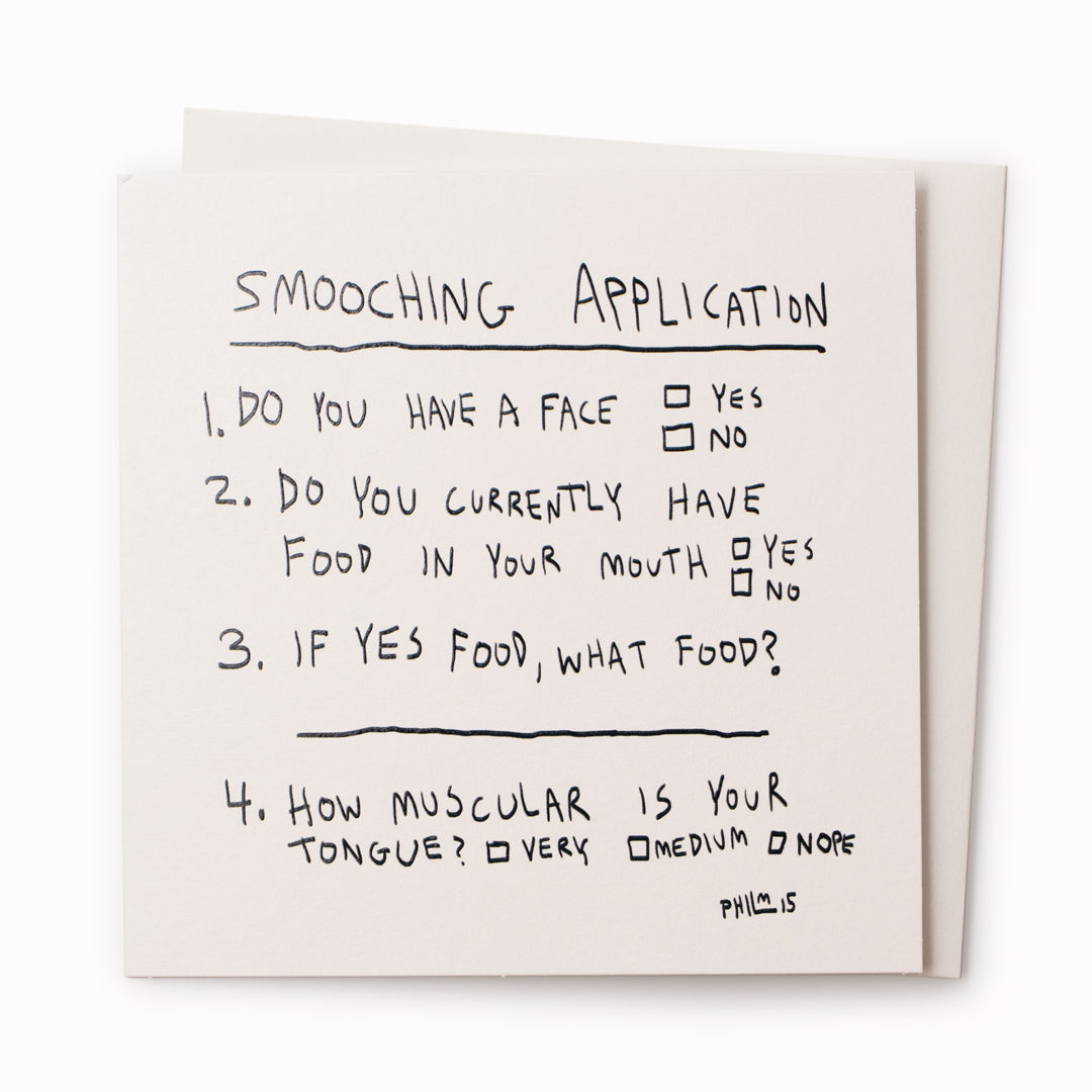'Smooching Application' Card